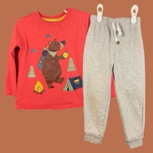 Koala Kids Boys 2-Piece Bear Graphic Print and Pants Set Size 3T